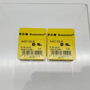 Bussmann AGC-25-R Fuses 25A 32V Fast Acting Glass Pack of 10 1