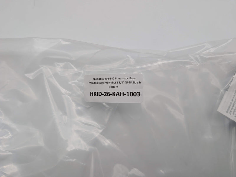 Numatics 203-842 Pneumatic Base Manifold Assembly ISO 3 3/4" NPTF Side & Bottom