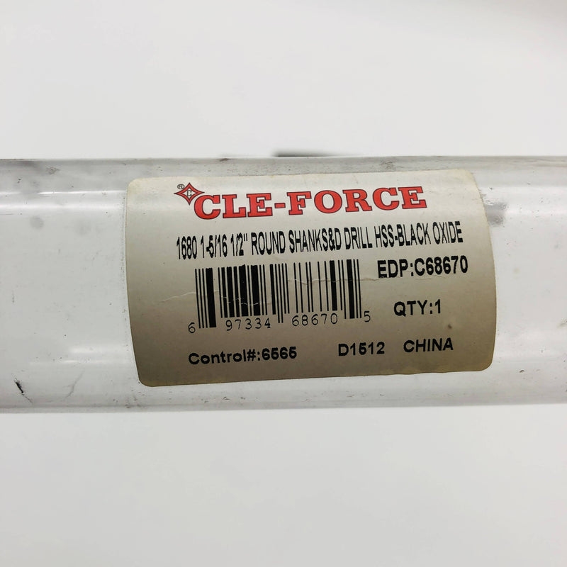 Cle-Force C68670 Drill 1-5/16 1680 1/2in Round Shank S&D HSS Black Oxide 2