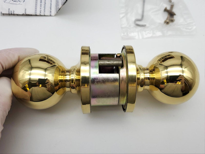 Kwikset Door Knob Polished Brass US3 Privacy Lock Titan 730CA BS NOS 4