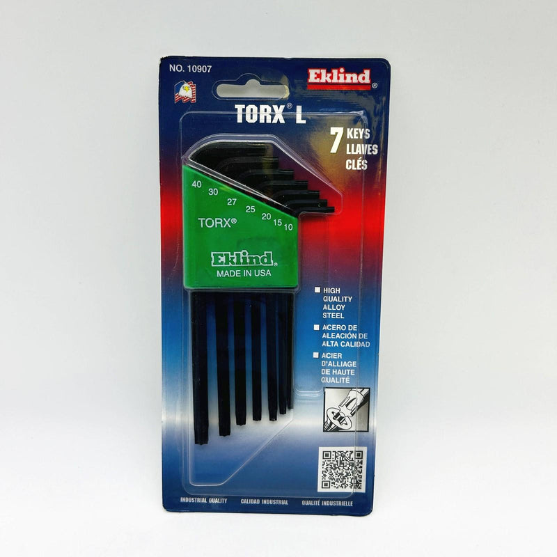 Eklind 10907 Torx L-Key Star Set 7pc T10-T40 Long High Quality Alloy Steel 8