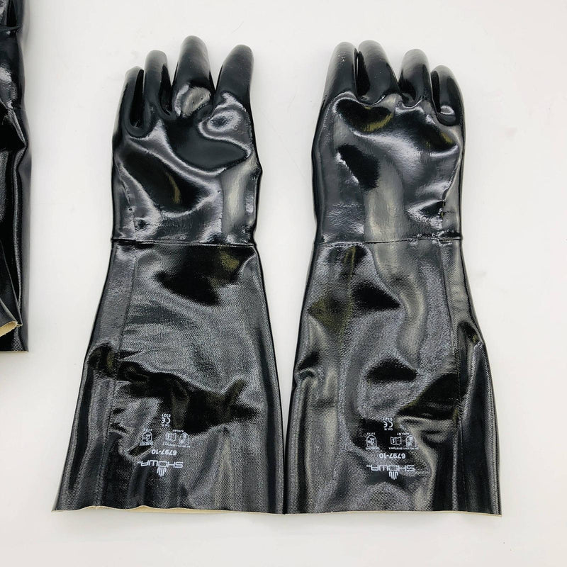 Showa 6797-10 Chemical Resistant Gloves Size 10/Large Neoprene Gauntlet 3 Pairs 7