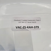 Cleveland 1" Carbide Countersink 1 Flute 2-3/4" OAL 1/2" Shank C46335 6