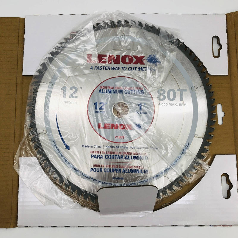Lenox 21889 Circular Saw Blade 12" w/ 1" Arbor 80T Carbide Tip Aluminum Cutting 6