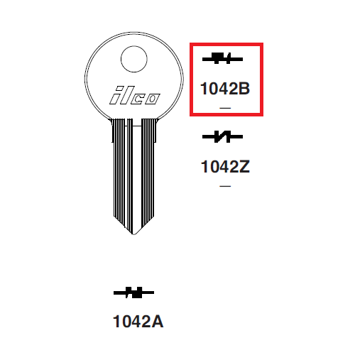 5x Ilco 1042B Key Blanks for Illinois 610 Nickel Plated NOS