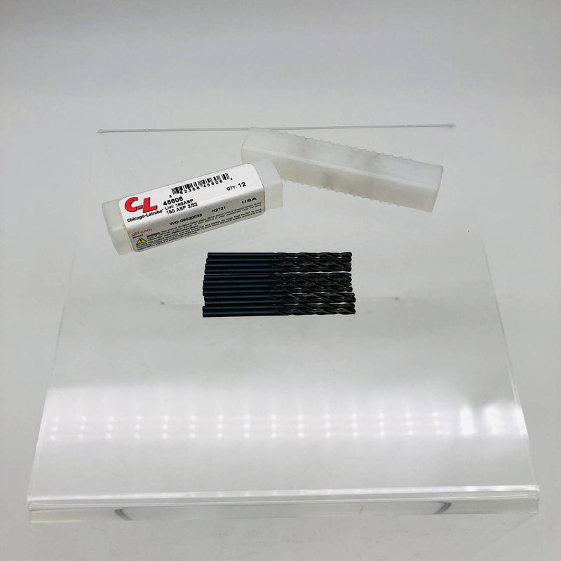 Chicago Latrobe 45606 Drill Bit 3/32 Jobber Length HSS 150ASP Black Oxide 12pk 9