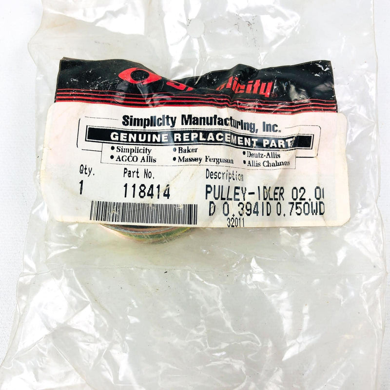 Simplicity 118414 Idler Pulley 2.00OD .394ID .750WD OEM NOS Replced by 2118414SM 4