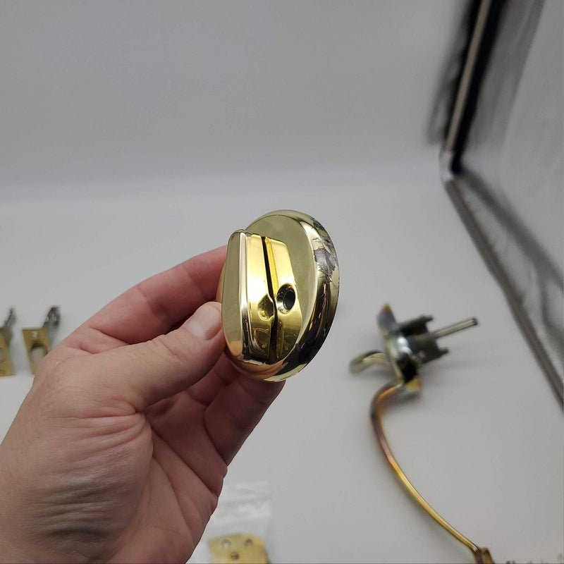 Schlage Entry Door Handlset Deadbolt & Thumbturn Brass F360V 2-3/8 to 2-3/4 BS 8