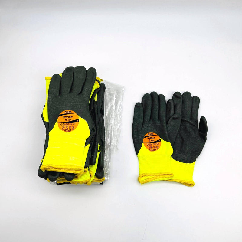 Ansell HyFlex 11427 Cut Resistant Work Glove Size 8/Medium Nitrile/Poly 12 Pairs 10