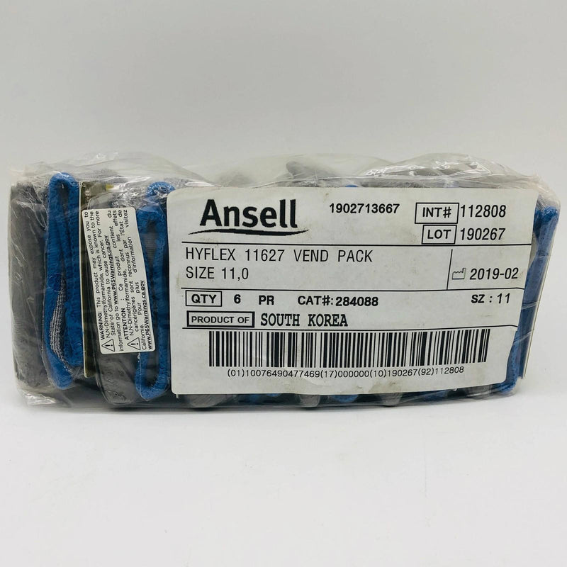 Ansell Hyflex 11627 Work Gloves Size 11 XL Polyurethane Palm Vending Pk 6 Pairs 1