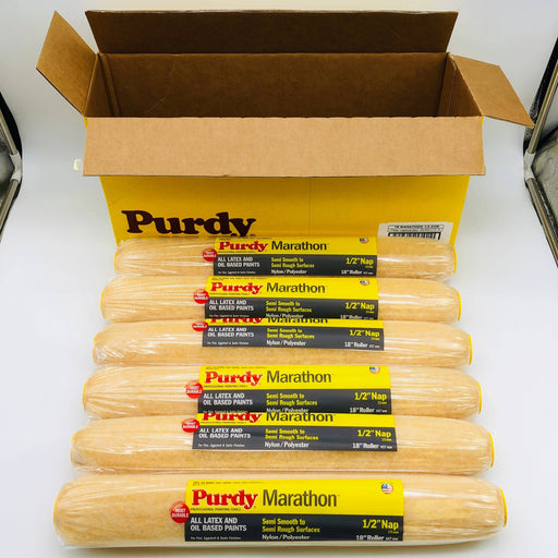 Purdy 144602183 Paint Roller Cover 1/2in Nap by 18in Semi Smooth-Rough 6 Pack 1