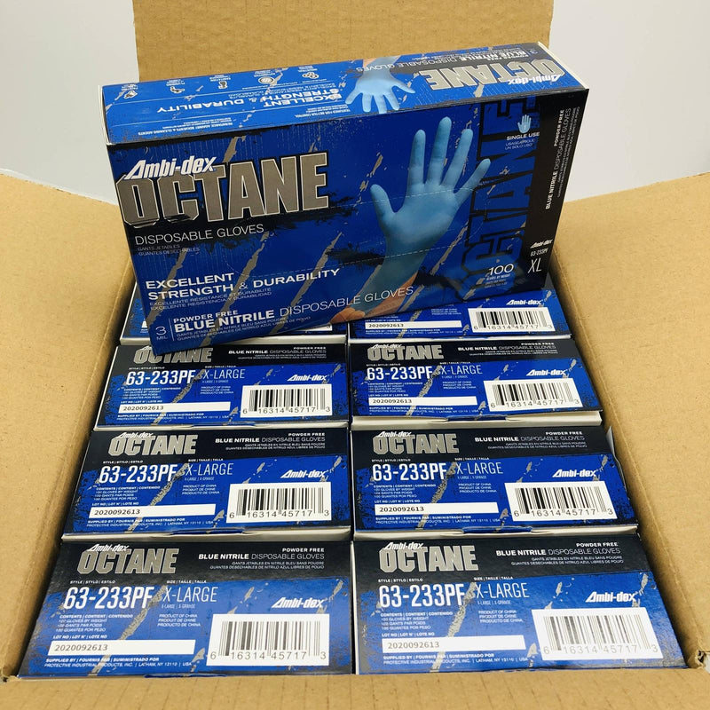 PIP 63-233PF Disposable Glove XL Extra Large Nitrile Fd Grade PWD Free 1000/Case 8