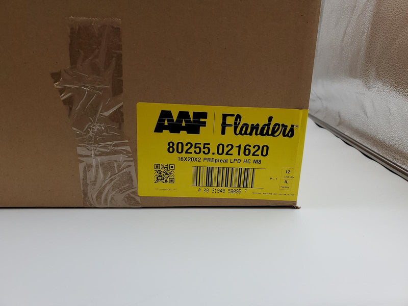 AAF Flanders 16x20x2 PREpleat LPD HC Filters MERV 10 80255.021620 Pack of 12 4