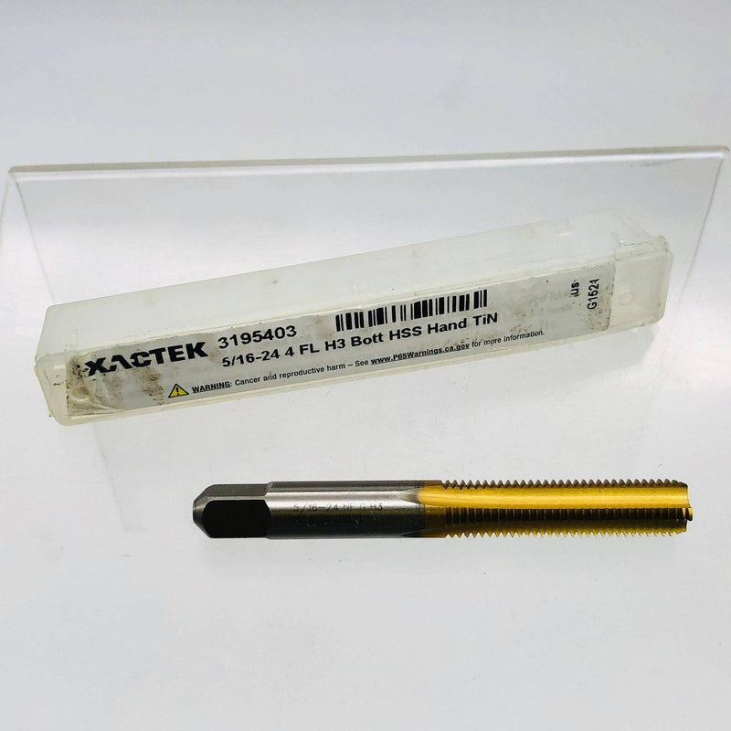 Exactek 3195403 End Mill 5/16-24 4 Flute H3 Bott HSS Hand TiN G1521 1