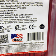 ACT AL-11-50-2-C Cable Tie 11in Length .18" Width 50lb Red Nylon 6/6 Pack of 300 3