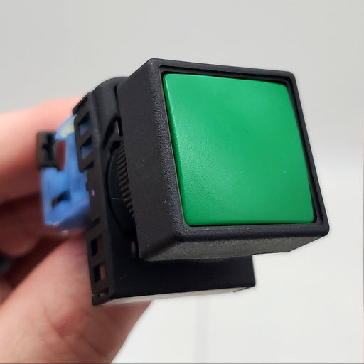 Fuji AR22F0S-10G Momentary Switch Push Button Green 22mm Square 2