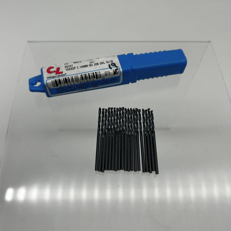 Chicago-Latrobe 45812 Jobber Drill Bit 2.10mm 150ASP Heavy Duty 2 Flutes 19pk 9