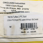 Onguard 78018-M Protective Suit Sz M Tuftex Jacket Hood Bib Overall Flame Retard 2