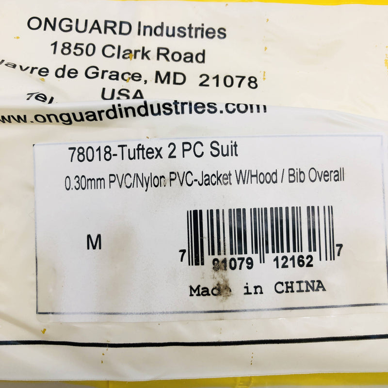 Onguard 78018-M Protective Suit Sz M Tuftex Jacket Hood Bib Overall Flame Retard 2