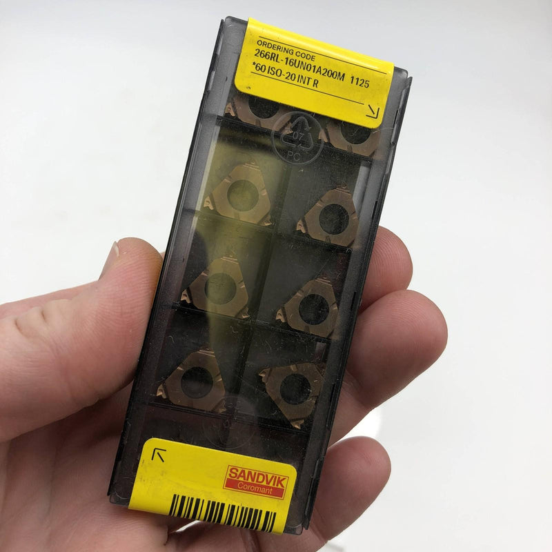 10pk Sandvik 266RL-16UN01A200M Laydown Threading Insert 1125 60 ISO-20 INT R 5