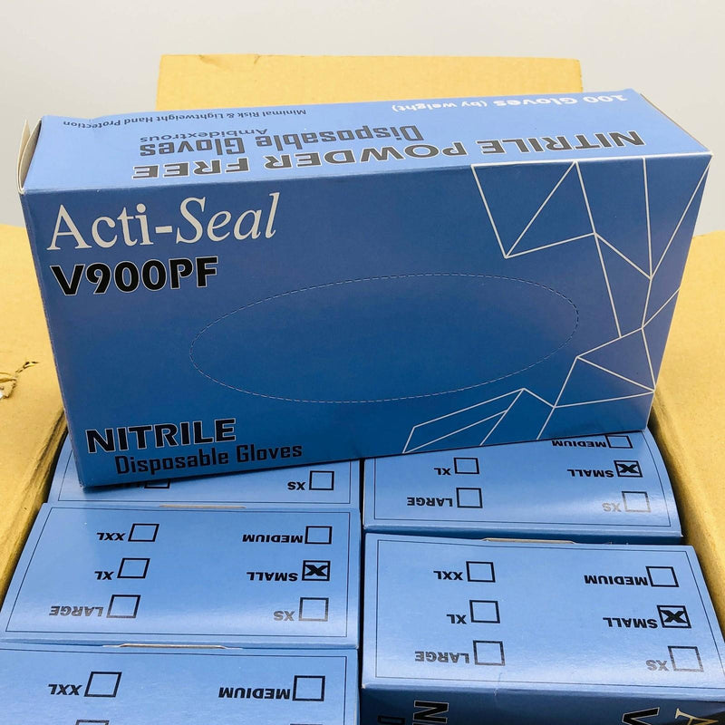 Acti-Seal V900PF Disposable Gloves Nitrile Small Powder Free 4 Mil 1000/Case 8