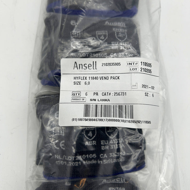 Ansell Hyflex 11840 Cut Resistant Gloves Size 6 Extra Small 15 Gauge Vend 6 Pair