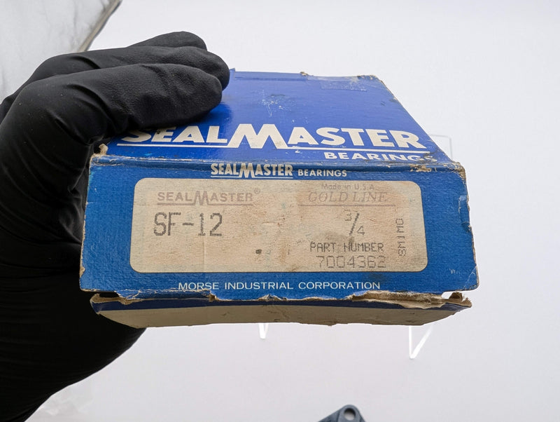 Sealmaster SF-12 4-Bolt Square Flange Bearing Unit 3/4" Bore Cast Iron Housing