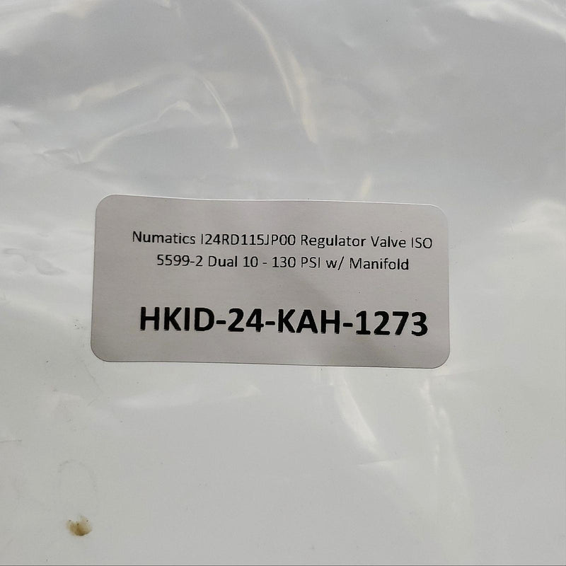 Numatics I24RD115JP00 Regulator Valve ISO 5599-2 Dual 10 - 130 PSI w/ Manifold 8