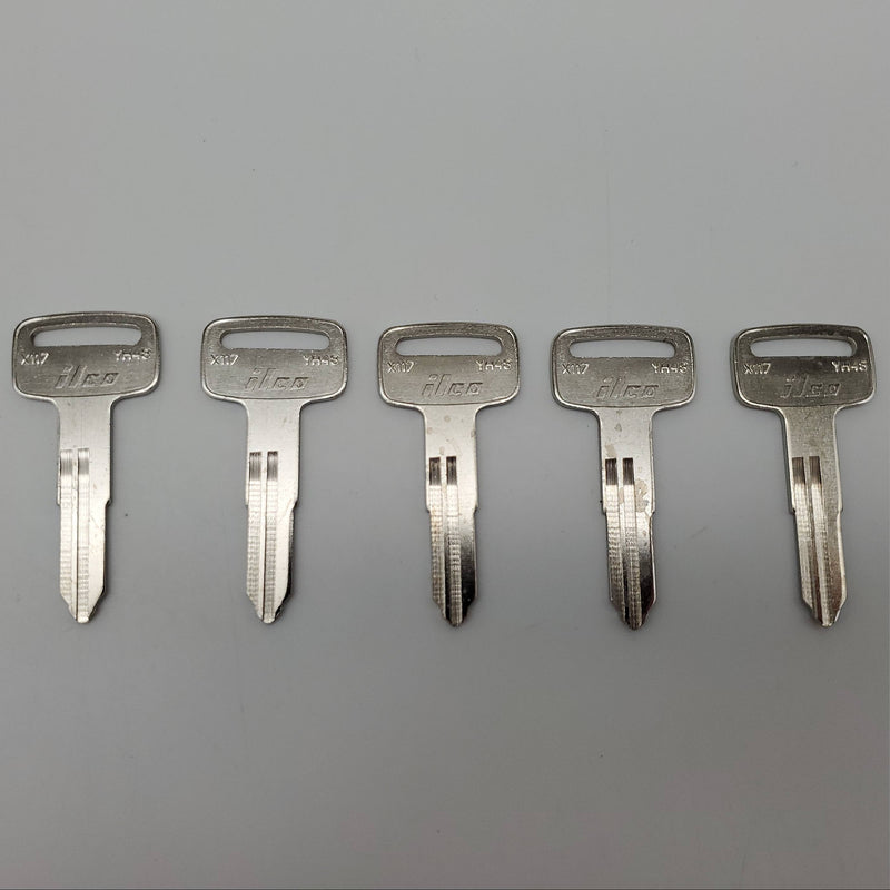 5x Ilco X117 Key Blanks For Yamaha, Kawasaki, Suzuki Cycles / ATVs Nickel Plated 3