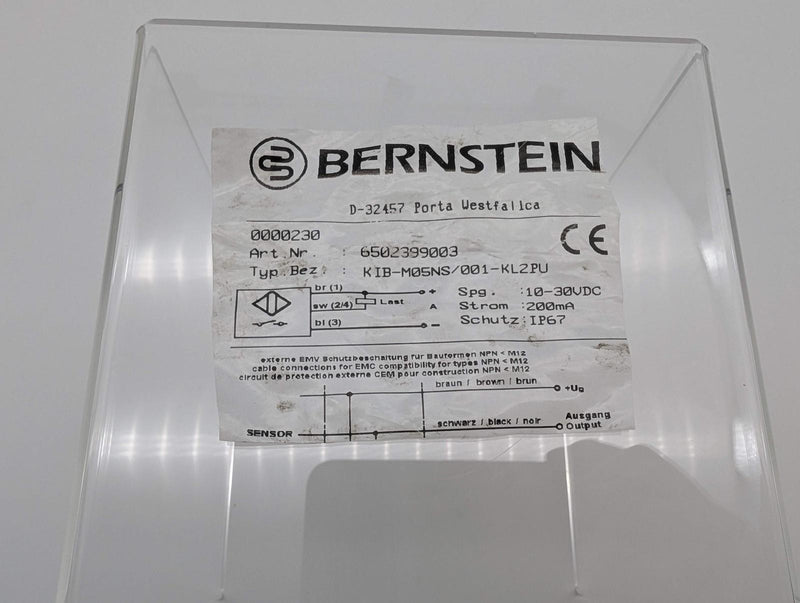 Bernstein KIB-M05NS/001-KL2PU Inductive Proximity Sensor 1mm Range 6502399003