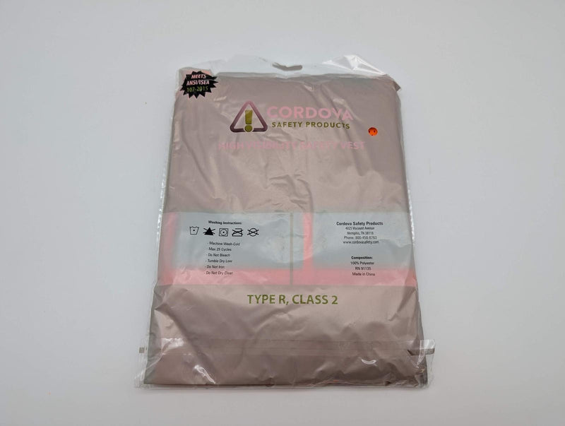 3x Cordova V210P High Visibility Safety Vests Orange XL Hook And Loop Closure 7