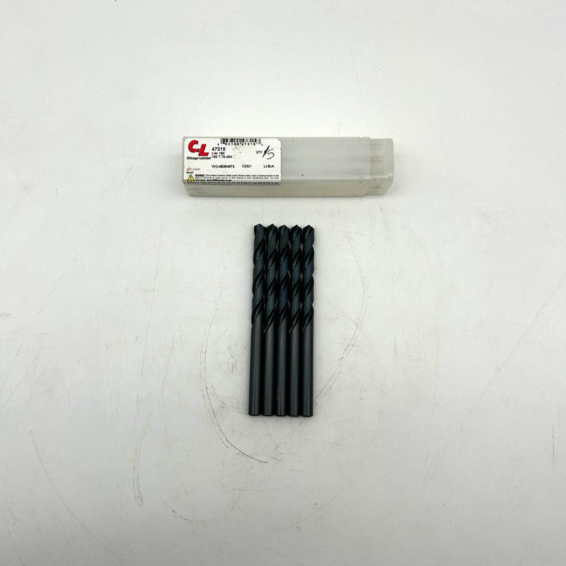 Chicago-Latrobe 47315 Jobber Length Drill Bit 150 7.70mm Black Oxide HSS 5pk 7