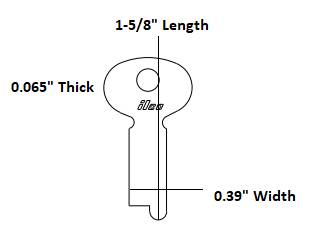 10x Ilco 355ST Key Blanks Flat Stock Steel 0.065” Thick X 0.390” Wide NOS