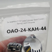 5x Ademco C157 Lock Cylinder Dust Covers Spring Latch Chrome 0.7"ID x 1.08"OD 6