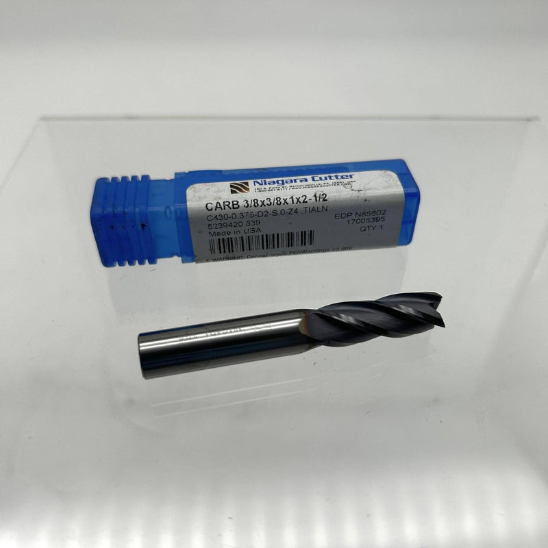 Niagara Cutter N85602 End Mill Solid Carbide Sing End C430-0.375-D2-S.0-Z4 TiALN 8