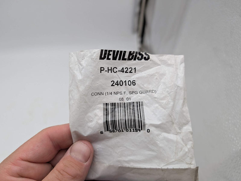 DeVilbiss P-HC-4221 1/4" NPS Spring Guard Hose Connector Assembly OEM Part