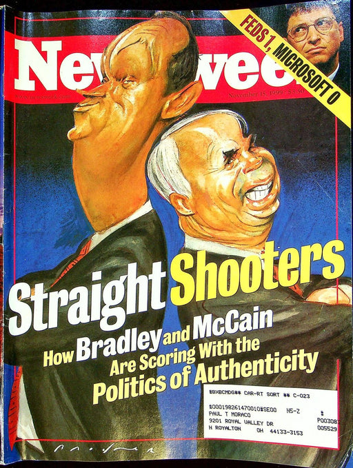 Newsweek Magazine November 15 1999 Bill Bradley John McCain Bill Gates Microsoft 1