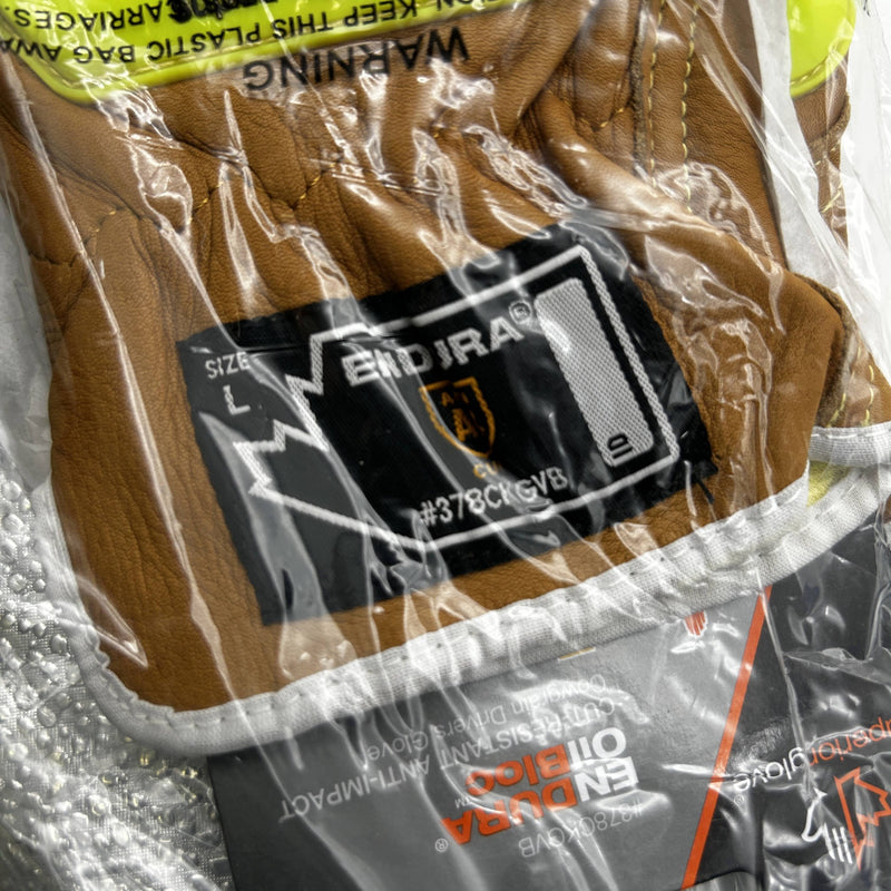 Superior Endura 378CKGVB Drivers Gloves Large Cowgrain Hi-Viz TPR Back 1 Pair