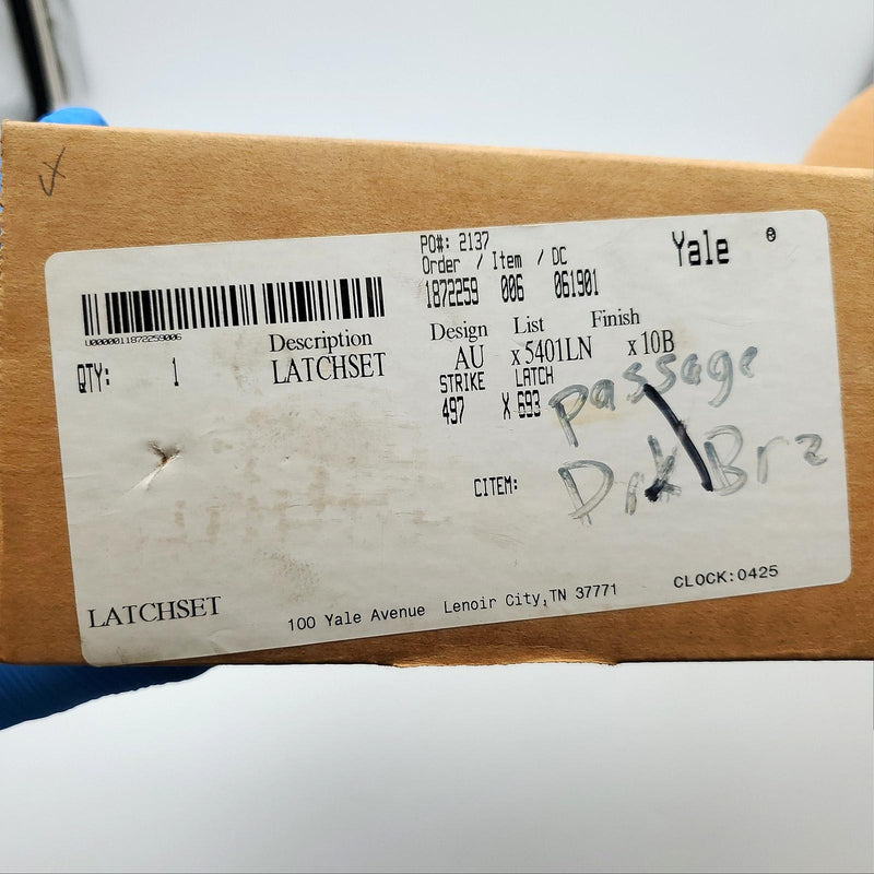 Yale Door Lever Passage Latch Oiled Bronze 2-3/4" Backset AU 5401LN US10B 8