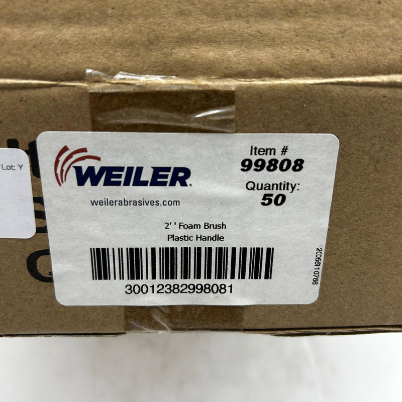 Weiler 99808 Foam Brush 2inch w/ Plastic Handle Not for Shellac Lacquer 50pk