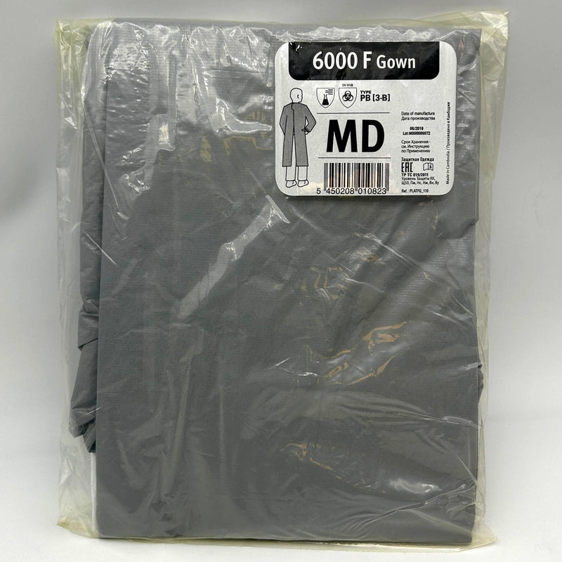 Dupont Tychem 6000 F Gown Size Medium PL50 Cat III Gray TFPL50TGYMD002500 1ct 1