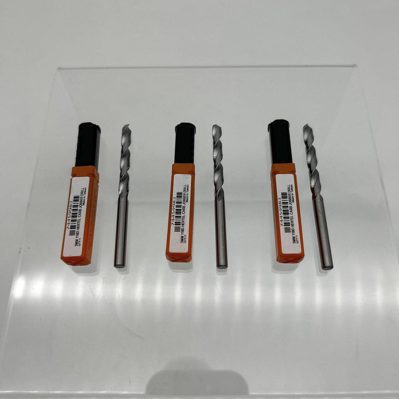 Hertel 74459983 Jobber Drill Bit 5mm 118Deg Solid Carbide Bright 3" OAL Lot of 3