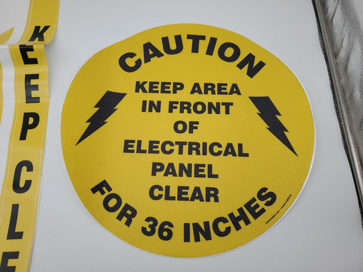 Keep Clear Electrical Panel Floor Marking Kit Non Slip Finish Covers 36" x 24" 2