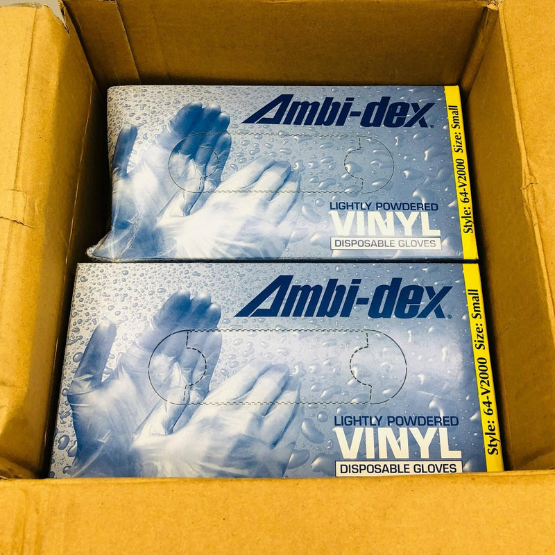 PIP Ambi-dex 64-V2000/S Disposable Vinyl Gloves Sz Small Powdered 4 mil 8 Boxes 1