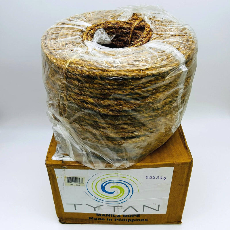 Tytan MN14600 Manila Rope 1/4in X 600ft 3-Strand Twisted 54 lb Load Natural 1