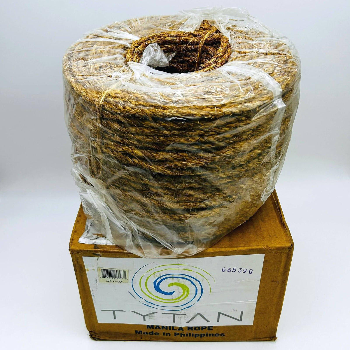 Tytan MN14600 Manila Rope 1/4in X 600ft 3-Strand Twisted 54 lb Load Na ...