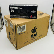 MCR 6062 Nitrile Gloves 2XL NitriShield Stealth 6 mil Pwdr Free Blck 10 box/case 1
