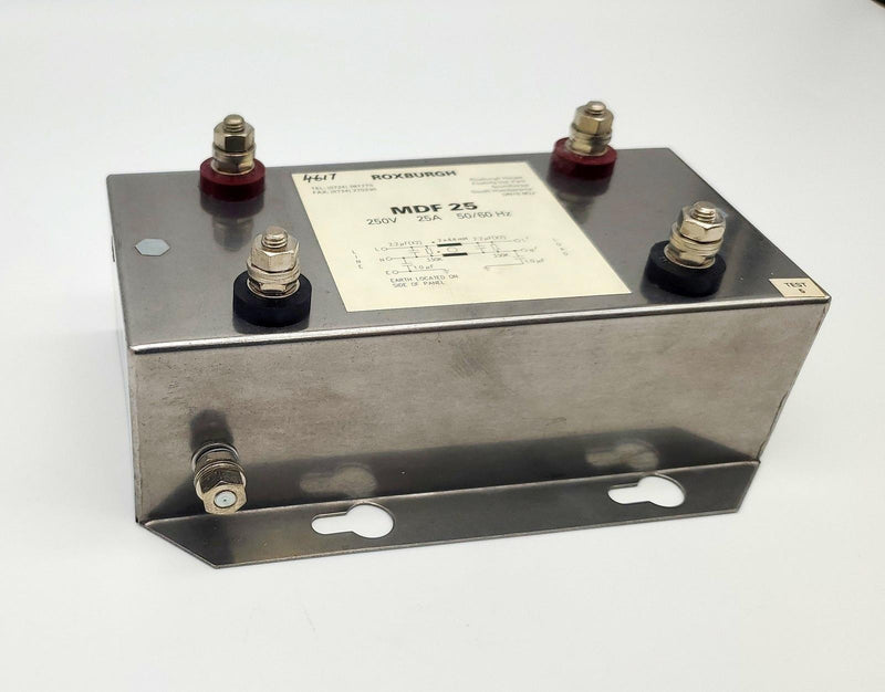 Roxburgh MDF25 Single Phase Motor Drive Line Filter 25A 250V Flange Mount 3