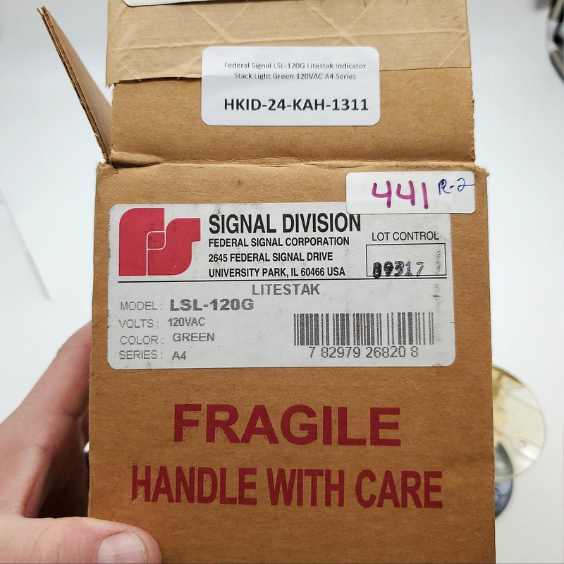 Federal Signal LSL-120G Litestak Indicator Stack Light Green 120VAC A4 Series 6