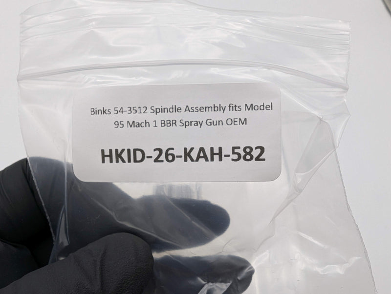 Binks 54-3512 Spindle Assembly fits Model 95 Mach 1 BBR Spray Gun OEM
